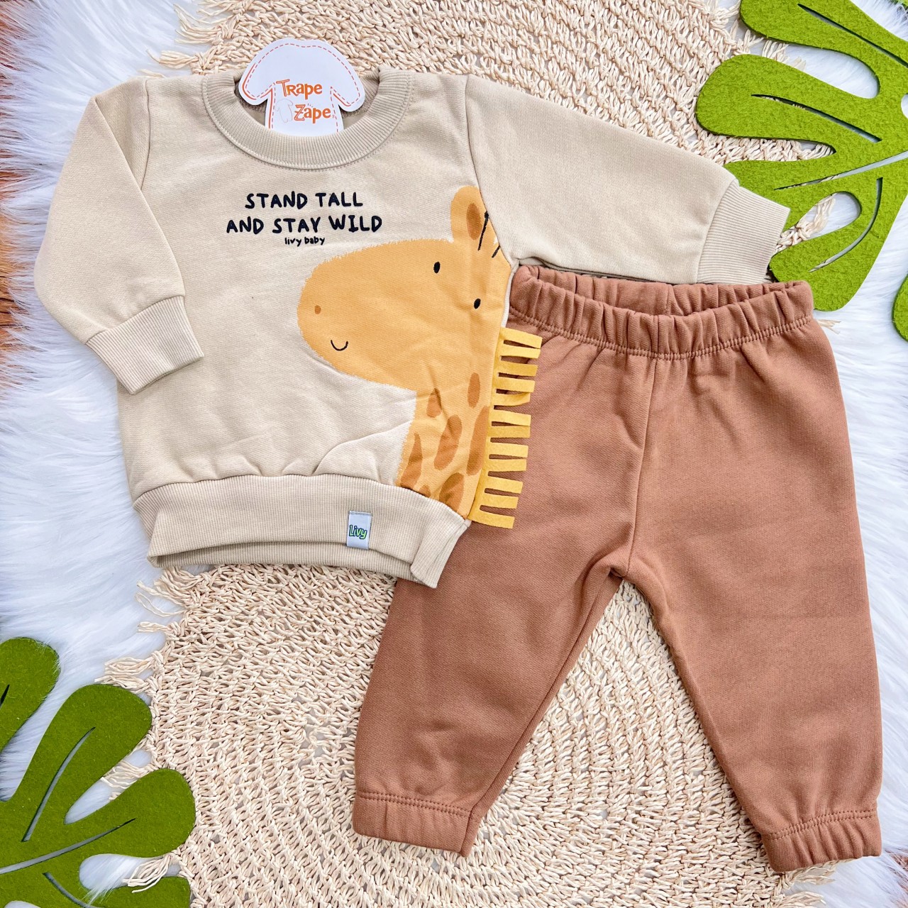 Conj. Casaco Stand Tall e Calça de Moletom - Areia